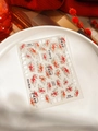 Vista macro de pegatinas 3D de peces koi para uñas con símbolos dorados de la suerte 2025 - Estilo Relieve Bronceado (YT4684mepro)