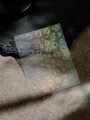 Macro detail of holographic laser fireworks nail stickers with rainbow reflective finish - Holographic White (YT4620ls)