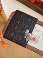 Close-up of snake nail stickers on a dark wood tray with stylish abstract line details - Snake Style (YT74)