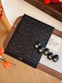 Detail of Chinese style nail stickers with gold ingot patterns and black base design - Ingot Style (YT76)