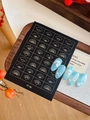 Detailed view of Chinese style folding fan nail art sticker with 3D white flowers and pearls - Fan Style (YT78)