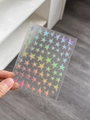 Close-up of holographic star nail art stickers with iridescent pentagram pattern YT4788 - Laser Style / Laser Holographic (YT4788mc)
