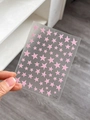 Close-up of pink star nail art stickers in various sizes on a transparent sheet - Pink Flat Style / Pink (YT4781pm)