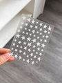Macro detail of assorted white star nail art stickers on a transparent sheet YT4783 - White Flat Style / White (YT4783pm)