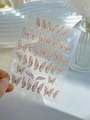 Close-up of Butterfly Dream nail stickers with gold foil details and gradient pink colors - Pink Gradient Butterfly (YT4898)