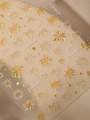 Macro shot of 3D embossed fireworks and star nail stickers with golden celebration text - 3D Relief Gold White Fireworks Style (YT4758lspro)