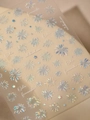 Detailed macro view of laser holographic nail stickers with colorful firework patterns - Holographic Fireworks Style (YT4743lspro)