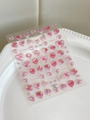 3D strawberry heart nail art stickers with pink gradient glitter effect, style YT4825 - Strawberry Heart Style (YT4825gd)