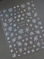 3D holographic snowflake nail stickers with iridescent star patterns style YT4658 - Holographic Full (YT4658te)