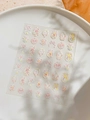 Pegatinas nail art con lazo rosa y detalles de estrellas metálicas en colores macaron - Luz de Concha (YT4829te)