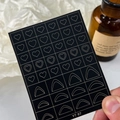 Adhesive nail stickers with gold heart patterns and French tips, model YT 87 - Heart And French Line (YT87)