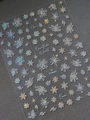 Holographic laser snowflake nail stickers with rainbow silver glitter accents and adhesive backing - Holographic Stars (YT4662te)