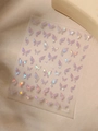 Iridescent butterfly nail stickers with holographic pink purple shimmer finish YT4557 - Holographic Pink Purple Butterfly Style (YT4557te)