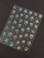 Holographic laser firework nail art stickers with star patterns model YT7590Pro - Silver Laser Jelly Red Style (YT7590Pro)