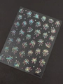 Holographic laser firework nail stickers with self-adhesive backing in YT7591Pro style - Silver Laser Jelly Purple Style (YT7591Pro)