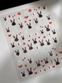 Detailed 5D embossed nail art stickers featuring 3D rabbit, strawberry and bow designs - Relief Rabbit & Strawberry (YT5009)