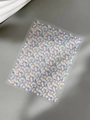 Macro detail of laser holographic floral nail art stickers with purple iridescent finish - Laser Holographic Floral Style (YT4970Te)