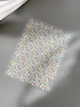 Detailed macro view of iridescent floral nail art stickers with holographic laser finish - Holographic Metallic Small Flower Style (YT4969Te)