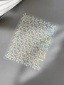 Macro detail of 3D iridescent shell flower nail stickers with sparkling holographic finish - Laser Holographic Five Petal Flower Style (YT4926Te)