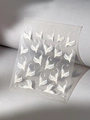 5D embossed white fishtail nail art sticker with 3D texture and curved patterns - Fish Tail Embossed (YT5132)
