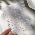 Pink bow embossed nail stickers with ribbons for DIY manicure decoration, model YT5028 - Embossed Light Purple Yt5028