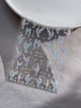 Vista macro de pegatinas láser holográficas para uñas con motivos de sirena y código YT5258 - Estilo Océano Cola de Sirena (YT5258Te) / Brillo de Concha