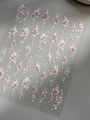 5D embossed floral nail stickers YT4931 with colorful 3D flower designs on transparent sheet - Shell Light Floral Style (YT4931Te)