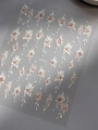 3D embossed floral nail stickers in white and light pink gradient with item YT4930 - White 3D Floral (YT4930)