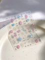 Holografische Herz- und Schleifen-Nagelsticker in Pink und Blau, Modell YT3809 - Silber-Vergoldetes Muschellicht (YT3809siPro) / Silber