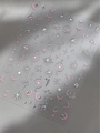 Self-adhesive silver celestial nail stickers featuring stars, moons, and pink accents - Silver Starry Geometric Style (YT5055Si)
