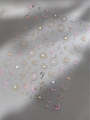 Pink glitter celestial nail art stickers with gold foil moons and stars YT5053 - Gold Pink Glitter Starry Style (YT5053Me)