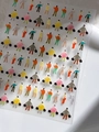 Detailed macro view of 3D embossed jelly cartoon character nail art stickers in vivid colors - Jelly Style YT4817Gd