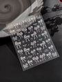 Macro detail of laser iridescent bow and lace nail stickers with heart patterns - Lace Bowknot Style (YT4881)