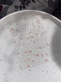 Relief flower nail stickers with iridescent laser glitter and pink cherry blossom designs - Laser Pink Floral (YT4935Gd)