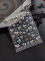 Detail of glitter bow and heart nail art stickers with butterfly and lace patterns - Holographic Filled Bowknot Style (YT4882)