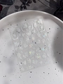 Self-adhesive nail sticker YT4936 featuring white floral designs with holographic glitter - Laser White Floral (YT4936Gd)