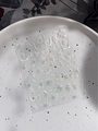 Adesivi per unghie floreali olografici Gd YT4938 con petali bianchi e finitura laser - Floreale Glitter Laser (YT4938Gd)