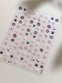 Macro detail of 3D embossed cat claw nail art stickers with relief texture and motifs - Embossed (YT3796)