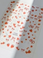 Adesivi per unghie fragola YT5000 con fiocchi rossi e decorazioni glitter argento - Pellicola Jelly Stellare (YT5000XgGdMix)