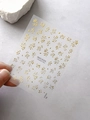 Golden embossed osmanthus flower nail art sticker with transparent backing and YT4343 code - Rose Gold (YT4343Gg)