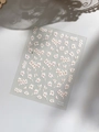 Floral nail stickers with white and pink flowers and butterflies design in variant YT5288 - Pink White Cherry Blossom Butterfly Style (YT5288TeGdPro) / 1 Sheet