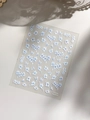 Floral nail stickers with light blue flowers and butterfly patterns style YT5290 - Light Blue Floral Butterfly Style (YT5290TeGdPro) / 1 Sheet