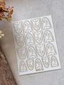 French style gold abstract arch nail stickers with drip texture on YITU-14 card - French Cheese Texture (YITU-14)