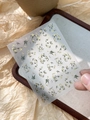 Bamboo nail art stickers with gold and green leaves for DIY manicure decoration - Warm Gold Bamboo Leaf (YT5298Nj)