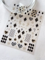 Gilded nail art stickers with black and gold heart checkerboard and star pattern YT5326 - Bronzing YT5326Me