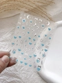 Stickers à ongles bleu pailleté cœur étoile lune avec feuille dorée pour décoration DIY - Marquage à l'argent Gelée YT4955GdPro