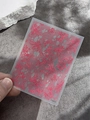 Pink lace flower nail art stickers with embossed texture and mesh pattern YT4959 - Pink Lace Style (YT4959)