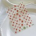 Detail van zelfklevende 3D-nagelstickers met schattige watermeloen- en bloemmotieven - Reliëf Stijl (YT3627)