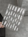 Detail view of silver 3D metal brush stroke nail art stickers with embossed texture YT3936 - Embossed Style (YT3936)