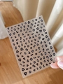 Blue and black leopard print nail stickers YT3912 shown in a natural home setting - Blue Grey Black Leopard Style (YT3912) / Flat Sticker